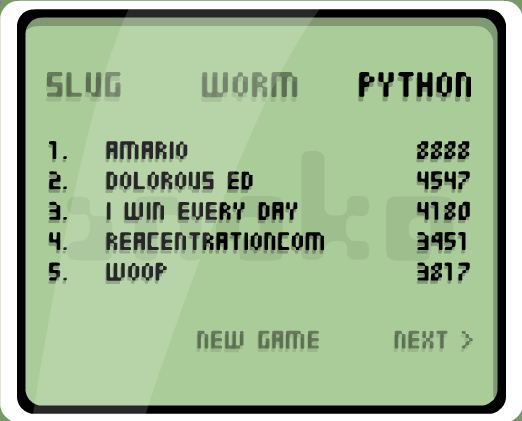Image of hacked python high-score list
